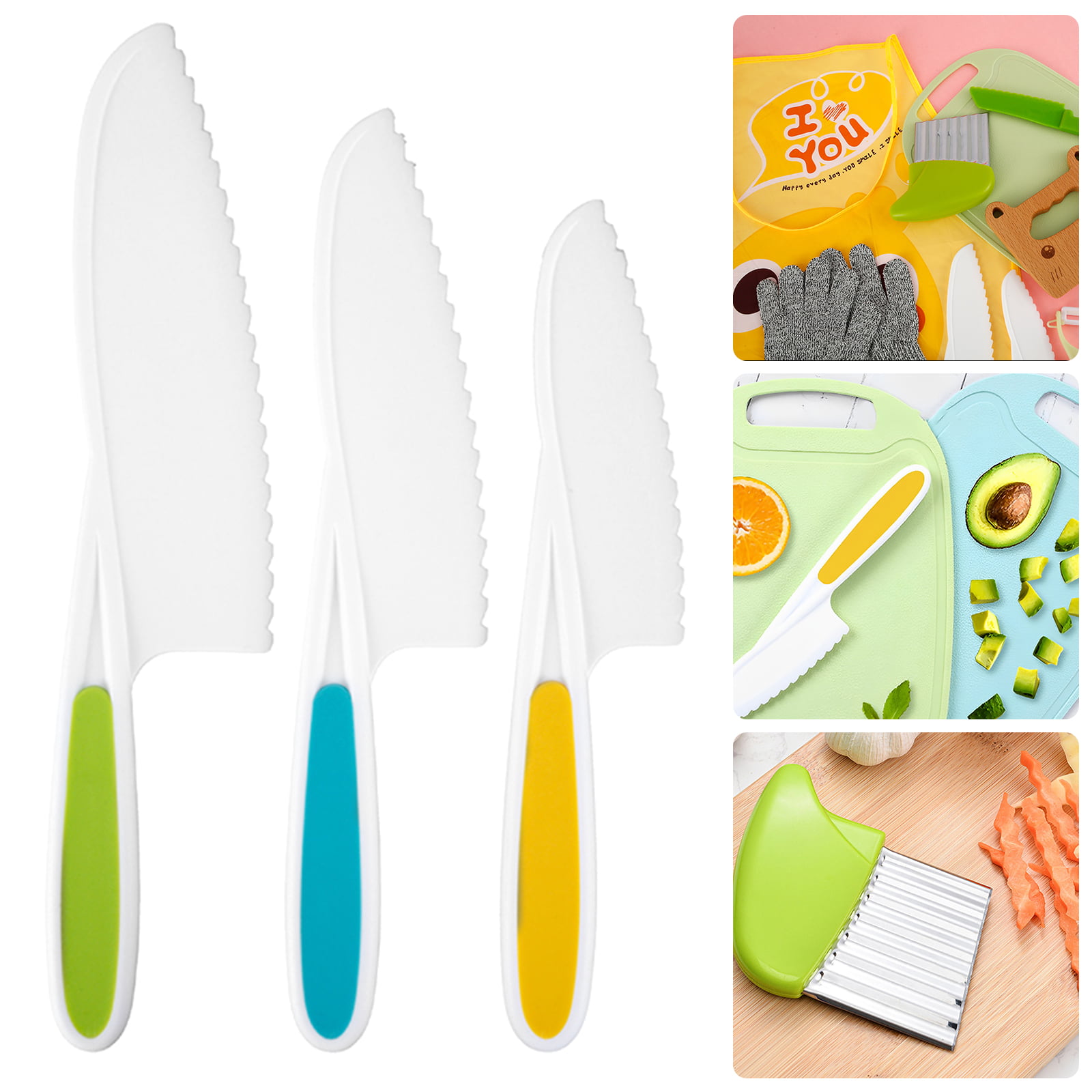 Wooden Knife Set * Plastic Knife Set Includes Cute Pattern Wooden