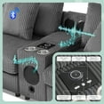 thumbnail image 4 of 114" Modular Sectional Sofa with Bluetooth Speakers, Console Table & Ottoman , Upholstered Corduroy L Shaped Couch with USB Charger and Cup Holders for Living Room, 330LBS/Seat, Dark Gray, 4 of 8