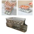 thumbnail image 2 of Wosthever Práctica caja de almacenamiento de huevos con tapa para cocina, estante de almacenamiento de huevos transparente y compacto Almacenamiento y organización del hogar Marrón 2 capas, 2 of 5