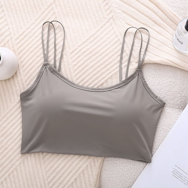 Sujetador de realce de color liso para mujer, lencería plegable y caída, blusa de poliéster para uso diario.
