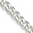 thumbnail image 1 of Diamond2Deal 925 Sterling Silver 7 mm Curb Chain Necklace for Mens 28", 1 of 6