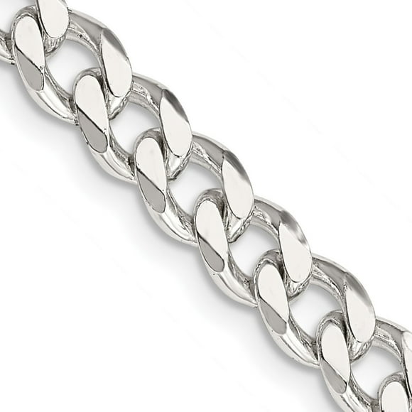 Diamond2Deal 925 Sterling Silver 7 mm Curb Chain Necklace for Mens 36"