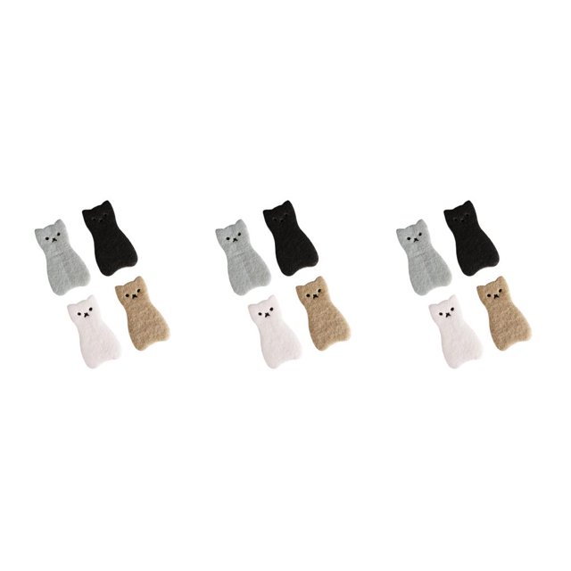 Yuarrent 4 Pieces Cute Cat Shape Sponge 3 Foamer Friction Dishcloth Strong Cleaning Tool Layer Water Absorption Dishwashing Non-Scratch Type1 NO1