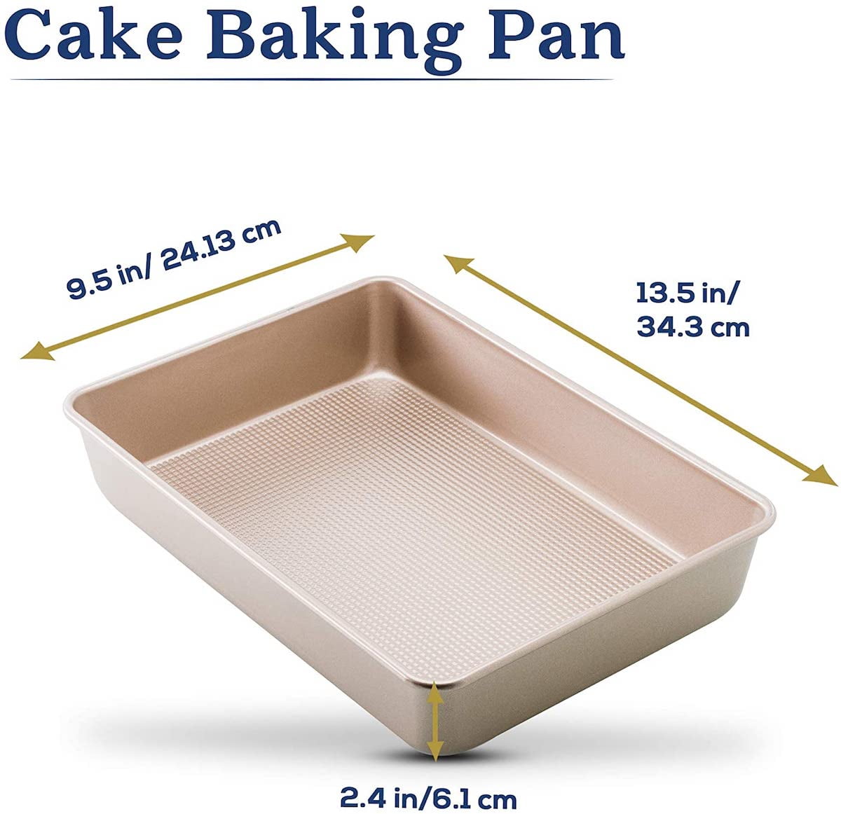 BakeIns Rectangular Cake Pan, 13 x 9 Inch - Ecolution