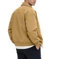 thumbnail image 6 of Jacket for Men Solid Color Long Sleeve Zip Up Regular Fit Casual Turn Collar Lightweight Breathable Daily Outdoor Travel Business Outerwear Coat Tops Gold,XXXXL, 6 of 8