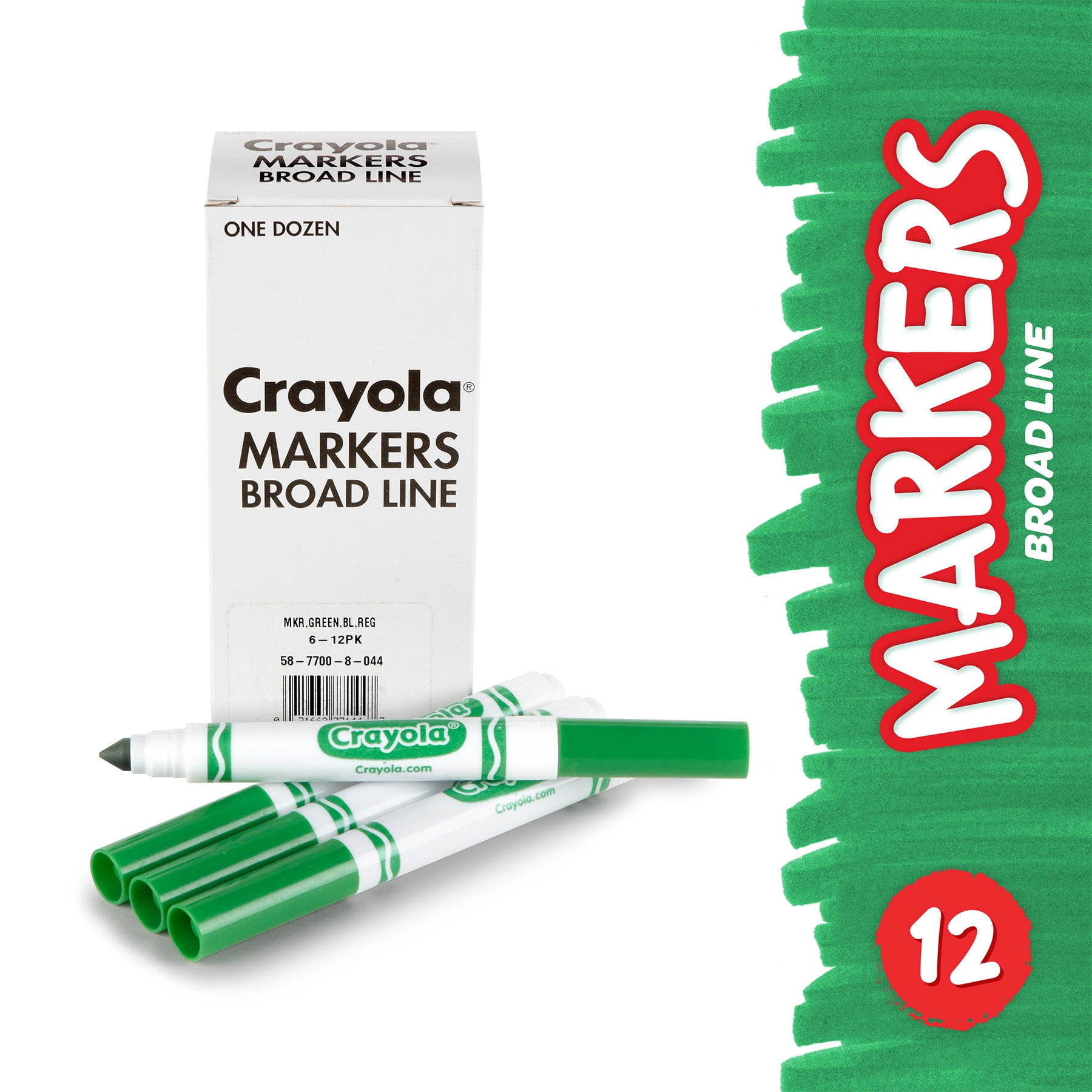 Crayola Bulk Markers, Conical Tip, Green, 12 Per Pack, 3 Packs