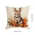 thumbnail image 3 of Fall Pillow Covers Decoration，18x18in Bunny Farmhouse Maple Leaves Thanksgiving Fall Flax Throw Pillows Cushion Case,Fall Throw Pillow Covers Couch Decor for Autumn Home Outdoor Easter Decorations, 3 of 9