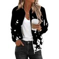 thumbnail image 2 of Bovemsi Bomber Jackets for Women Jacket 2025 Causal Zip Up Coats Long Sleeve Stand Collar Fall Lightweight Outerwear Tops Light Jackets, 2 of 6