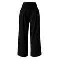 thumbnail image 5 of SOFTCCLO Wide Leg Pants for Women Solid Stretch High Waist Loose Trousers Casual with Pockets Long Womens Pants Black L, 5 of 5