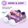 thumbnail image 3 of FUNCOO PLUS Toddler Kids Light Up Sneakers Girls Canvas Shoes, Purple Dinosaur, Size 11, 3 of 5
