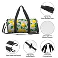 thumbnail image 6 of Xecao Lemon1 print Round Travel Duffel Bag is a foldable gym bag with an inner pocket, perfect for travel sports, 6 of 8