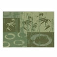 thumbnail image 1 of Bamboo Print Cutting Board, Circle and Bamboo Silhouette over Vintage Color Oriental Eastern Patchwork Art, Decorative Tempered Glass Cutting and Serving Board, Small Size, Green, by Ambesonne, 1 of 1