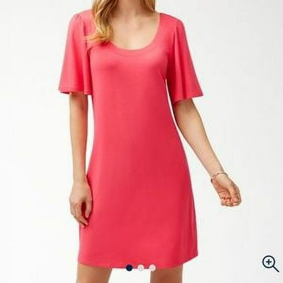 Tommy Bahama Tambour Flounce-Sleeve Dress, Paradise Pink, Small