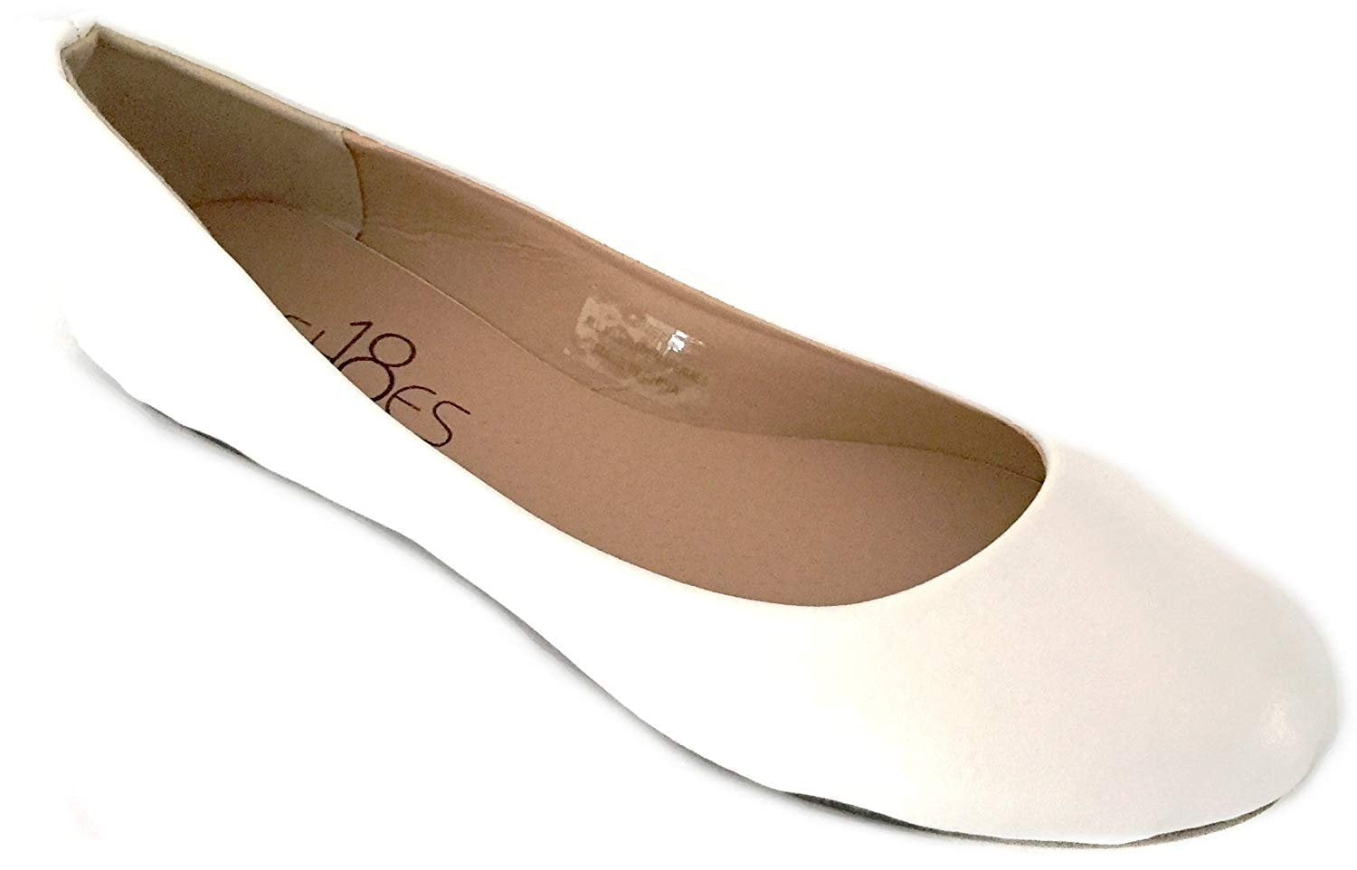 white flat ballerina shoes