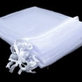 thumbnail image 5 of 25/50PCS Drawable Party Supply Christmas Favor Wedding Gift Bags Drawstring Pocket Organza Gauze Sachet White Pouches WHITE 10CMX15CM(25PCS), 5 of 8