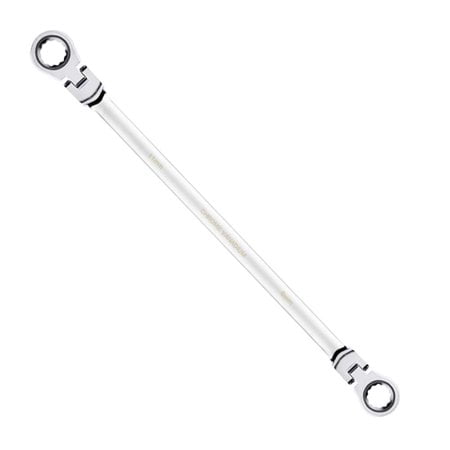 BULLTOOLS Flex-Head Extra Long Ratcheting Wrenches Double Box End Chrome Vanadium Steel 72-Tooth Wrench with Metric 9 mm x 11 mm