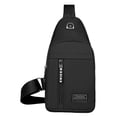 thumbnail image 1 of Bolso de pecho para hombres y mujeres, bolso de hombro, mochila, bolsillos con correa, mochila para , senderismo, acampar, hacer ejercicio al , negro Sunnimix Bolsos de pecho para hombre, 1 of 7