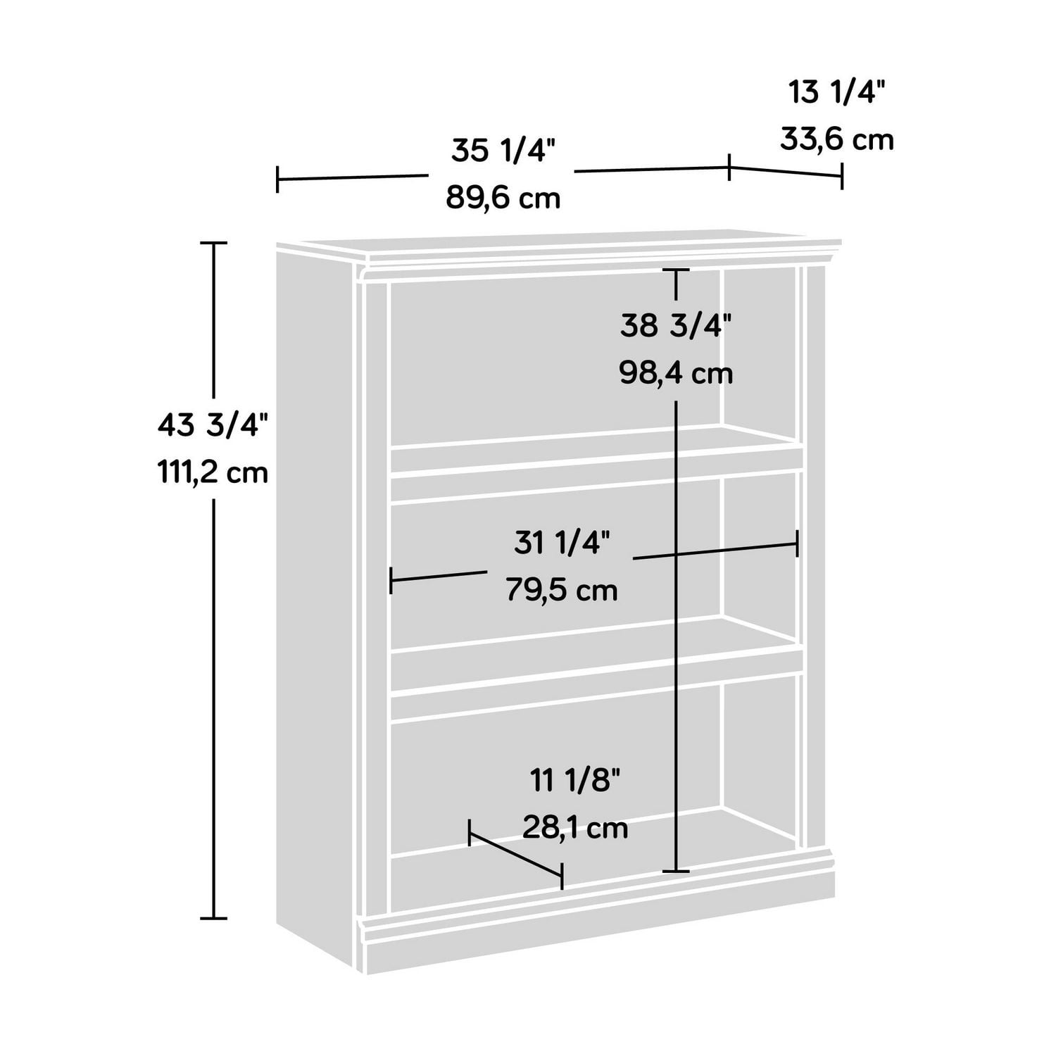Sauder Select Bibliothèque 3 Tablettes