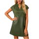 thumbnail image 1 of Pantalones de Vestido Casual para Mujeres Moda Cuello en V Plisado Manga Corta Primavera Y Verano Color Sólido Cintura Alta Cintura Elástica, 1 of 7