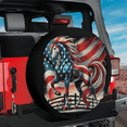 thumbnail image 2 of Lotusprinthandmade US Flag Horse Patriotic 4th of July Spare Tire Cover With Backup Camera Hole, 2 of 7