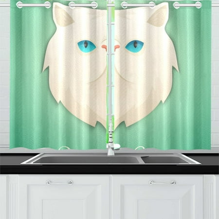 Yusdecor Persian Cat Window Curtain Kitchen Curtains Window