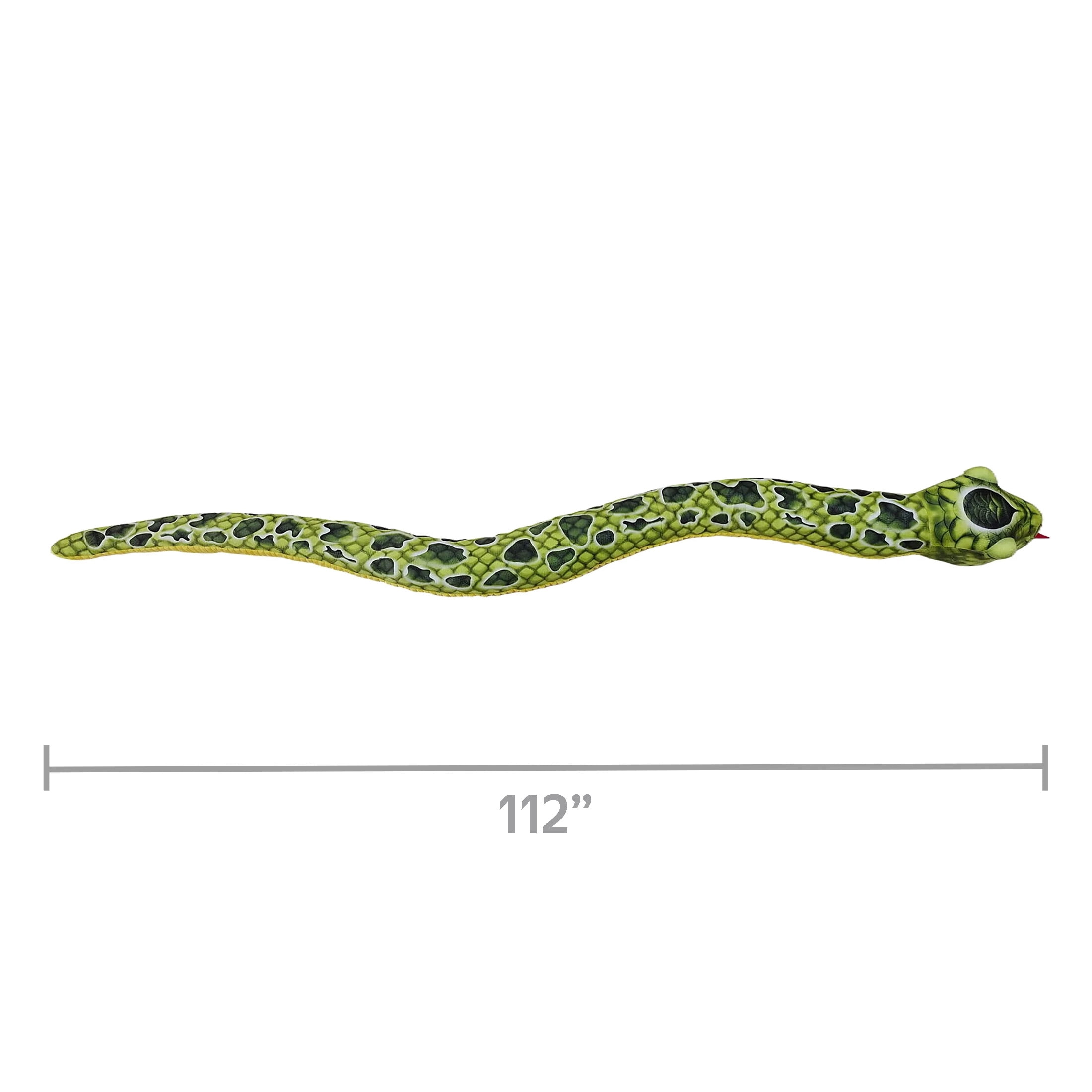 Jumbo Snake Plush, Green and Yellow, 112