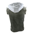 thumbnail image 3 of CS Men's Ripped Distressed Button Up Denim Jean Vest With Removable Hood (Grey,XL), 3 of 4