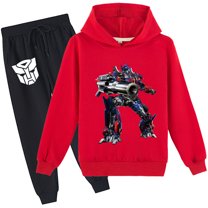 Kids Transformers Hoodie Pullover with Sweatpants Long Sleeve Hooded Sweatshirt Outfits for Boys Girls