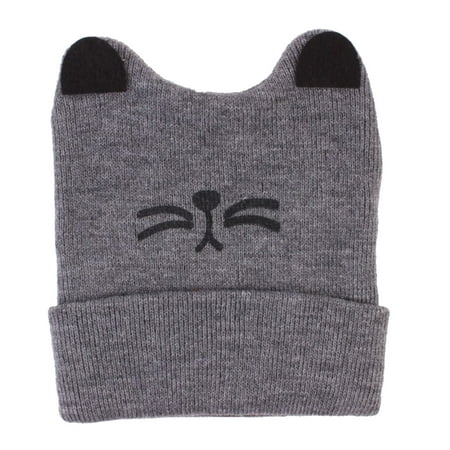 

JDEFEG Mittens Winter Boys Girls Baby Woolen Knit Cap for Winter Warmth Cute Cat Print Outwear for Babys Baby Hat 2T Toddler Winter Hat Cotton Blend Red