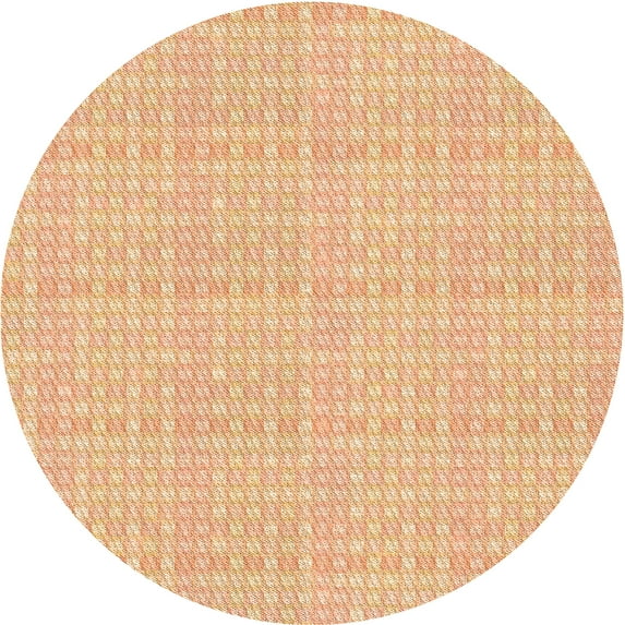 Ahgly Company Indoor Round Patterned Carrot Orange Area Rugs, 7' Round
