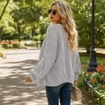 thumbnail image 4 of Womens Chunky Cable Knit Cardigan Sweaters Open Front Long Sleeve Slouchy Fall Outwear Coats, 2XL, 4 of 6
