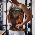 thumbnail image 5 of Pofeuu Starry Night Cat Guitarist A Print Men's Workout Tank Tops Sleeveless Muscle Gym Shirt Quick Dry-Small, 5 of 7