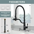 thumbnail image 4 of Wowow Matte Black Kitchen Faucets with Pull Down Sprayer, Solid Brass Kitchen Sink Faucet Gold, 4 of 7