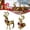 Coffee, variant on QWUIIOMJPY Desktop Ornaments-2 Pcs Christmas Reindeer Figurines Decorations Standing & Lying Plastic Deer Statues With Bow Bells Tabletop Reindeer Ornaments Living Room Holiday Home Decor