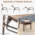 thumbnail image 3 of Resenkos 3 Pieces Patio Bistro Furniture Set, Small Patio Conversation Furniture Set with Adjustable Backrest-Brown, 3 of 8