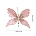 thumbnail image 3 of Lilgiuy 1Pcs Simulation Xmas Butterfly Ornaments for Christmas Tree, Wedding, Wreath, Garland Decor, Hanging Decorations with Clips, 10.63" x 7.87" (Blue), 3 of 5