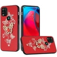 thumbnail image 3 of For Samsung Galaxy S22 Fashion 3D Diamond Bling Sparkly Glitter Ornaments Engraving Hybrid Rugged Metal Design Cover ,Xpm Phone Case [Red Garden Butterflies], 3 of 7