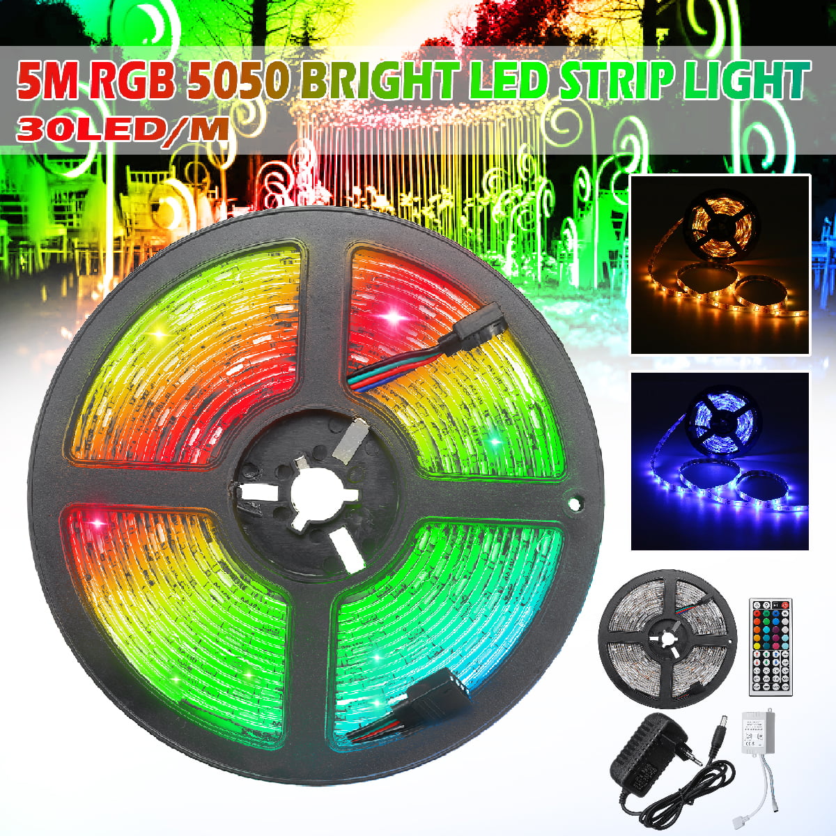 16Ft 5M 3528RGB waterproof SMD 300LED Light Strip Flexible Ribbon Tape c 268 