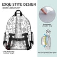 thumbnail image 5 of Doodle Sports Icons Pattern Backpack for School,Cute School Bag,Schoolbag with Adjustable Shoulder Straps & Padded Back,15.25"x11.5"x5.25", 5 of 5