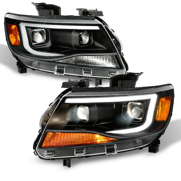 Fits [Black] 20152021 Chevy Colorado LED DRL Dual Square Projector