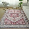 thumbnail image 2 of AIR-Rug 4x6 Machine Washable Rugs Boho Soft Indoor Area Rugs for Living Room Bedroom Decor, Non-Slip Backing Throw Rugs Berry Multi, 2 of 4