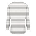 thumbnail image 6 of Women's Black White Striped Print Raglan Sleeve Round Neck Sweatshirt, Long Sleeve Soft Rayon Blend Pullover Top with Loose Fit for Fall Season, Casual Streetwear and Legging Pairing Outfits Grey L, 6 of 9