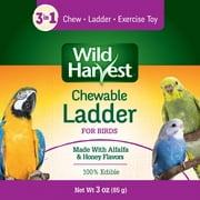 Wild Harvest Chewable Ladder for Birds, Chewable Exercise Toy, Made with Alfalfa and Honey Flavors