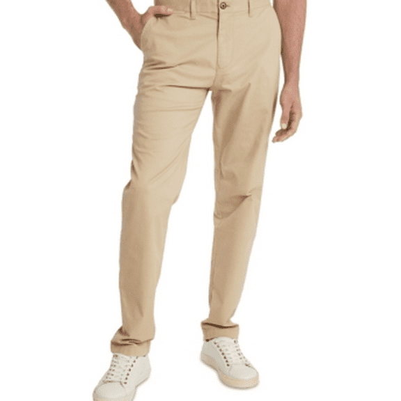 Tommy Hilfiger Men's Khaki Custom-Fit Chino Pants,36Wx32L