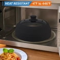 thumbnail image 5 of Microwave Splatter Cover Glass,10.5 Inch Collapsible Microwave Cover for Food Glass, Silicone Vented Splatter Guard Lid, Silicone Dish Plate Cover, Dishwasher Safe, Heat Resistant, BPA-Free, Black$$, 5 of 9