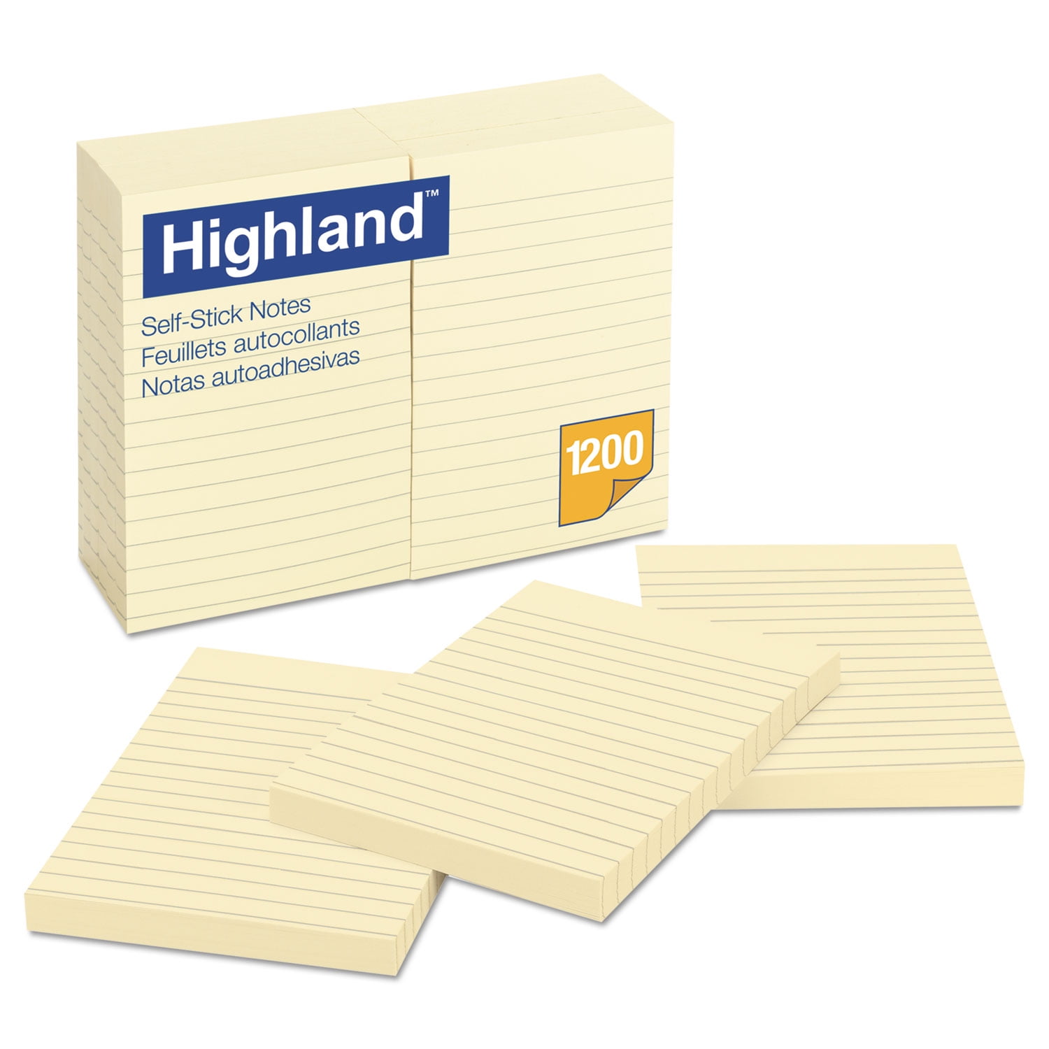 Highland 6549 Self-Stick Notes, 3 X 3, Yellow (100-Sheet, 12