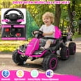 thumbnail image 4 of Farmdex 24 Volt Ride on Cars with Detachable Trailer, Battery Powered Ride on Toys, Electric Car w/ Bluetooth, Music, Battery Display, Light Control, 5 MPH, Pink, 4 of 8
