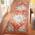 thumbnail image 2 of SAFAVIEH Madison Elinor Traditional Distressed Runner Rug, Orange/Light Blue, 2' x 8', 2 of 8