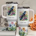 thumbnail image 3 of Custom Magpie 2 Bird Lover Tumbler 40oz with Handle and Straw – Personalized Stainless Travel Mug with Lid – Animal Gift for Girls Women Bird Fans Birthday or Christmas, 3 of 6