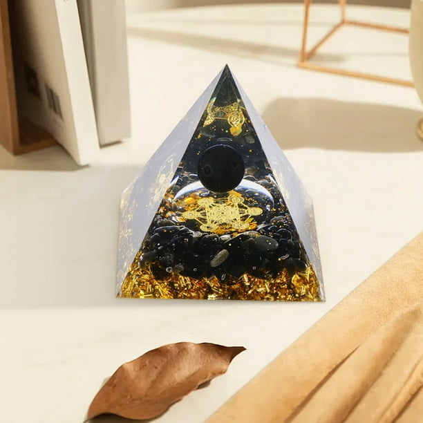 pstuiky Pirámides de cristal con piedras trituradas, adornos de resina para manualidades, decoración de bares, 5 cm